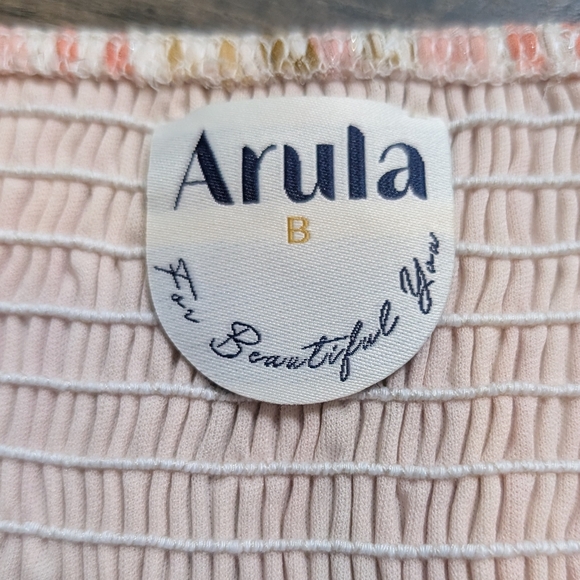 NWT ARULA Pink and Tan Striped Crop Top‎ Size 2X - Picture 6 of 7